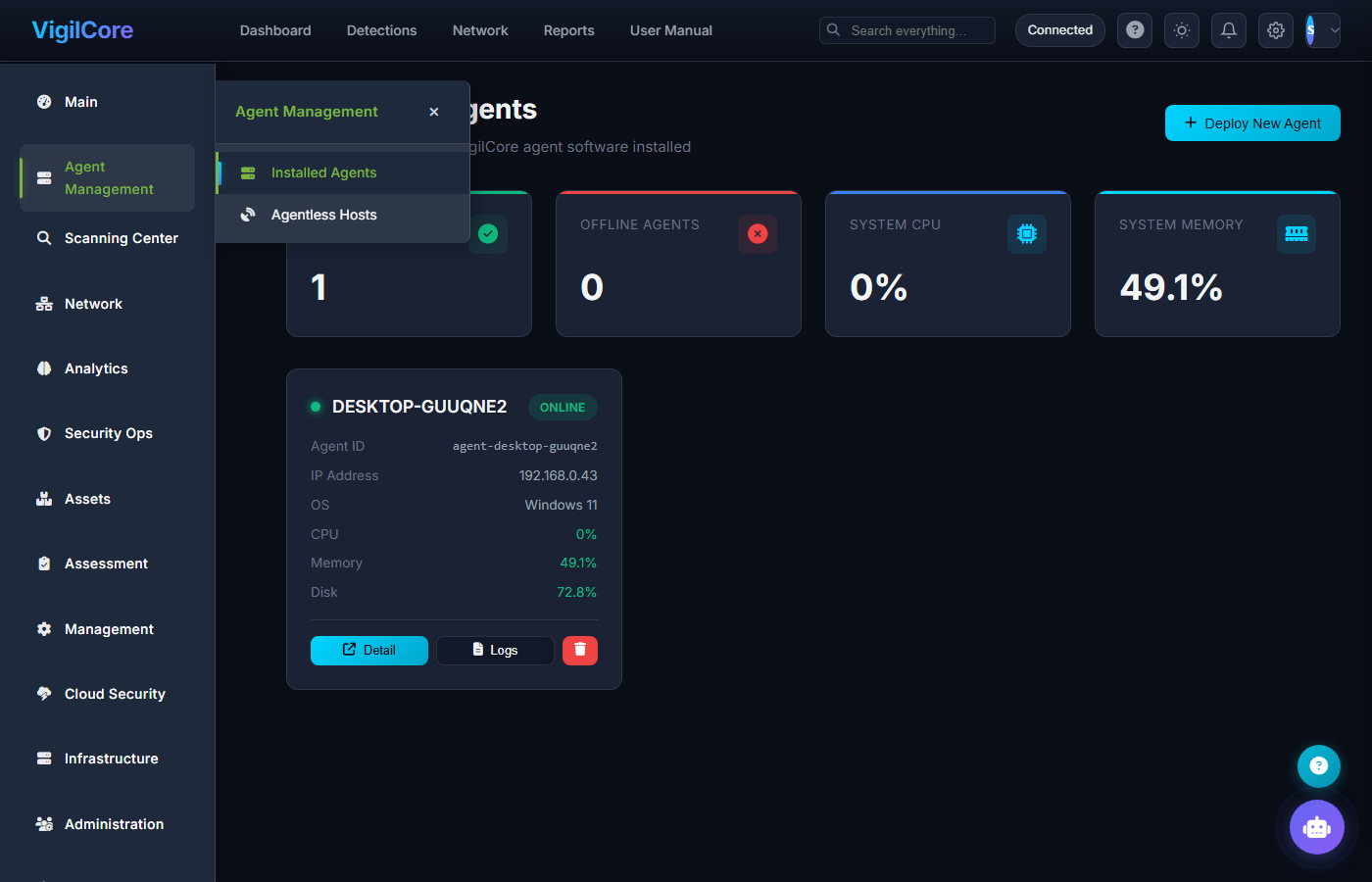 VigilSentinel Agent Management