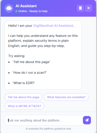Console help panel